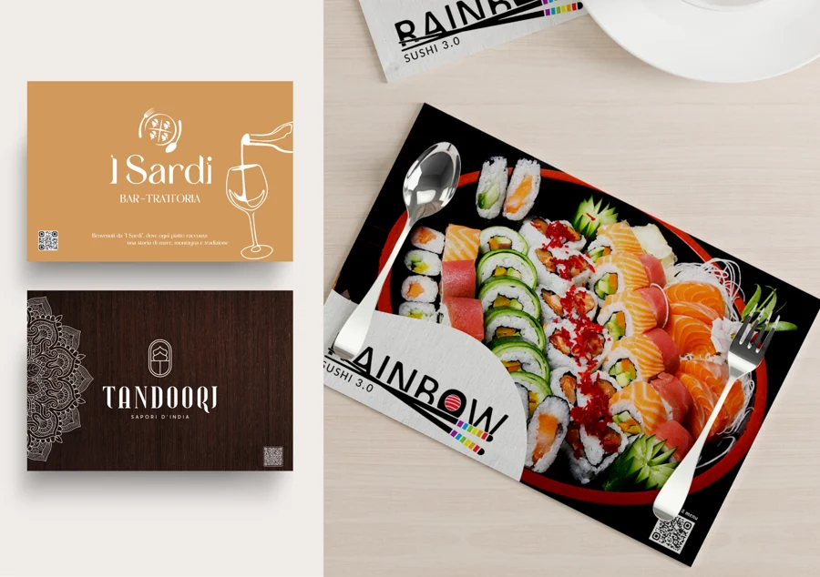 Customized Space M paper placemat with QR code