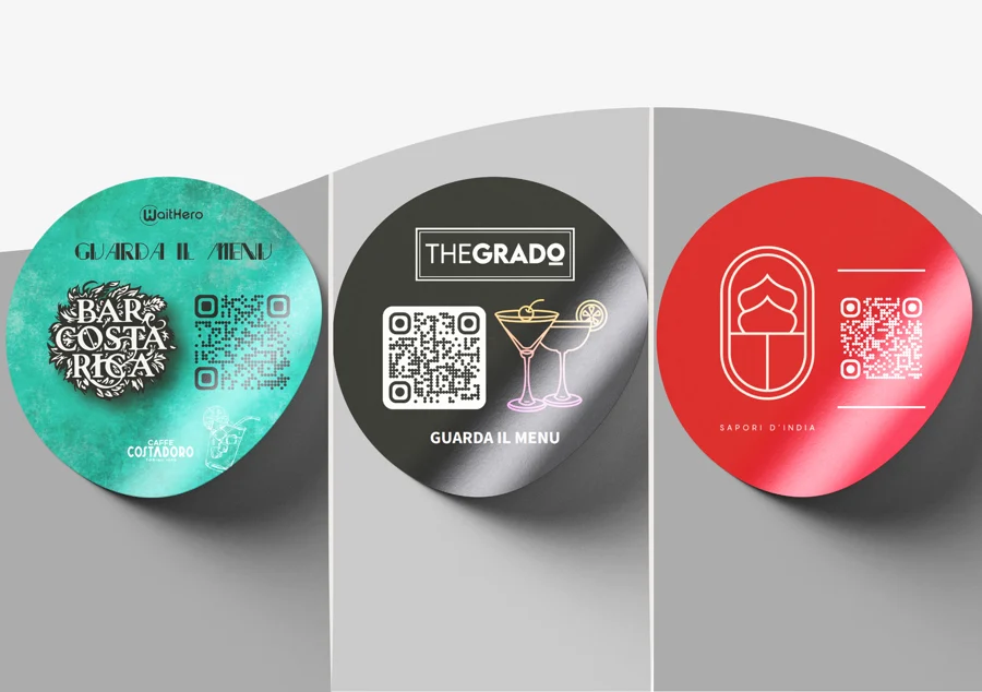 Customized Space M laminated sticker with QR code